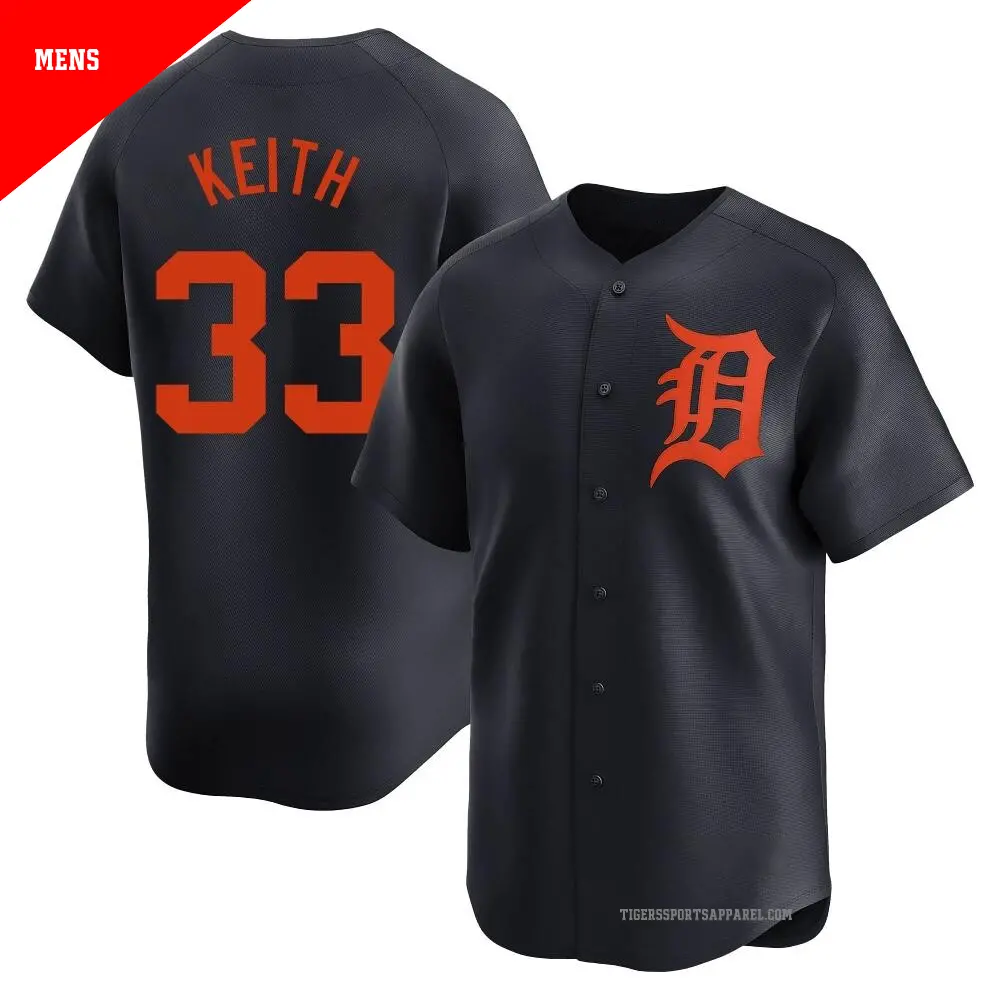 Men s 33 Colt Keith Detroit Tigers Navy Limited Alternate Jersey